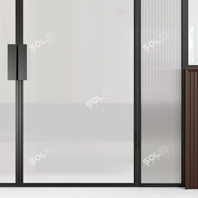 Sleek Glass Partition 8 3D model image 4