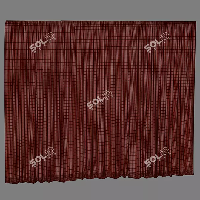 Sleek Geometry Curtains 3D model image 3