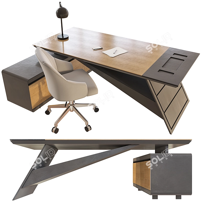 Elegant Mira Manager Office Furniture 3D model image 3