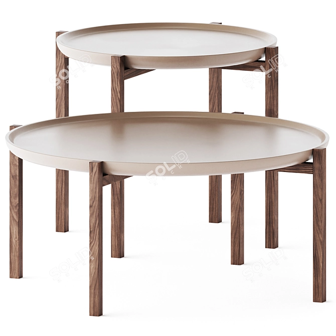 Elegant Gong Coffee Table 3D model image 1