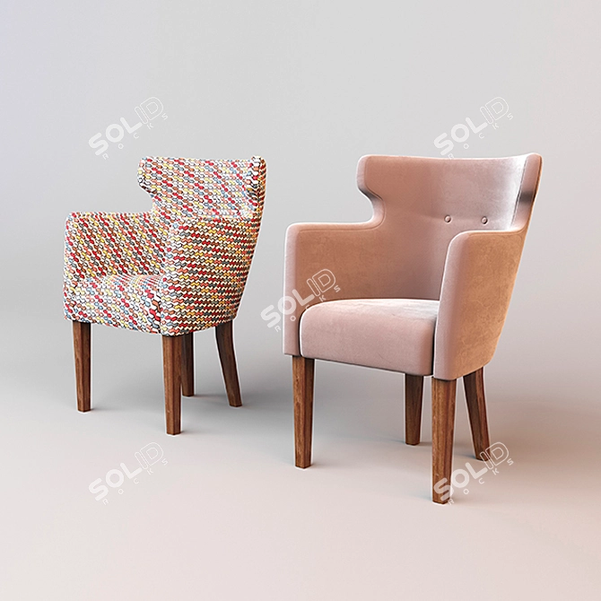 Sleek Omega Accent Chair 3D model image 1