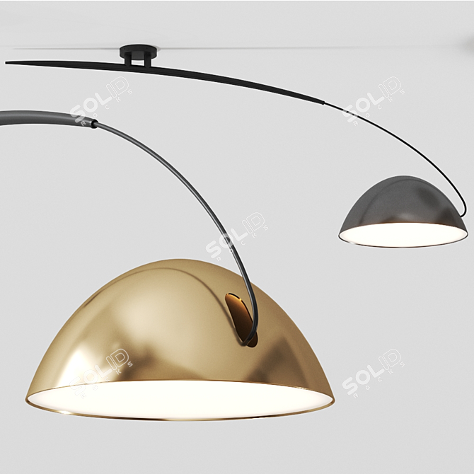 Estiluz Pluma T-2955: Sleek Flushmount Ceiling Lamp 3D model image 1