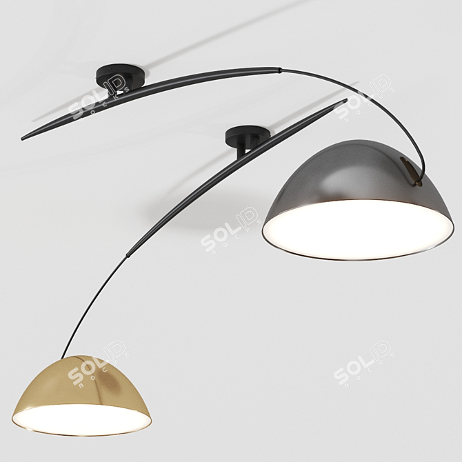 Estiluz Pluma T-2955: Sleek Flushmount Ceiling Lamp 3D model image 2