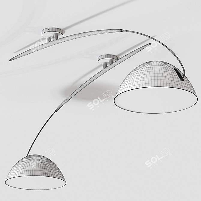 Estiluz Pluma T-2955: Sleek Flushmount Ceiling Lamp 3D model image 4