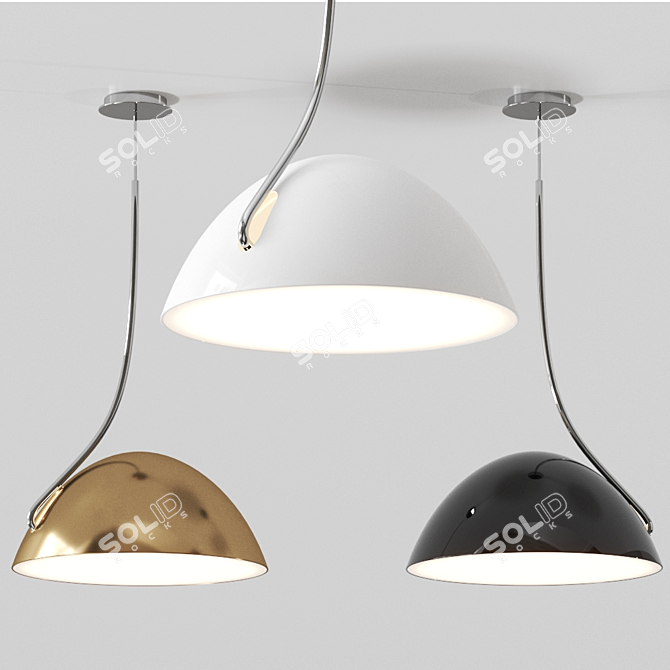 Sleek Pluma Pendant Lamp: Elegant Spanish Design 3D model image 1