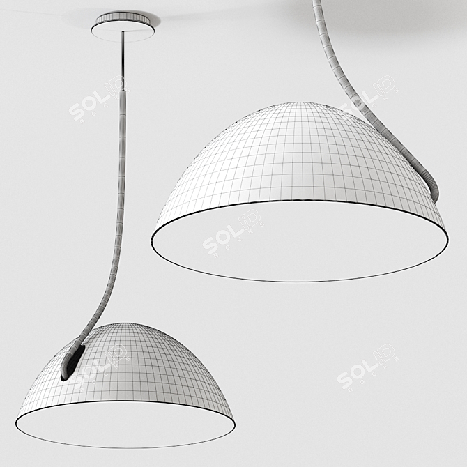 Sleek Pluma Pendant Lamp: Elegant Spanish Design 3D model image 5