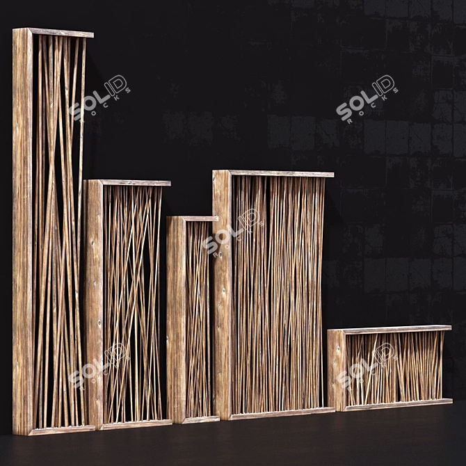 Branch Wall Screen with Pebbles 3D model image 3