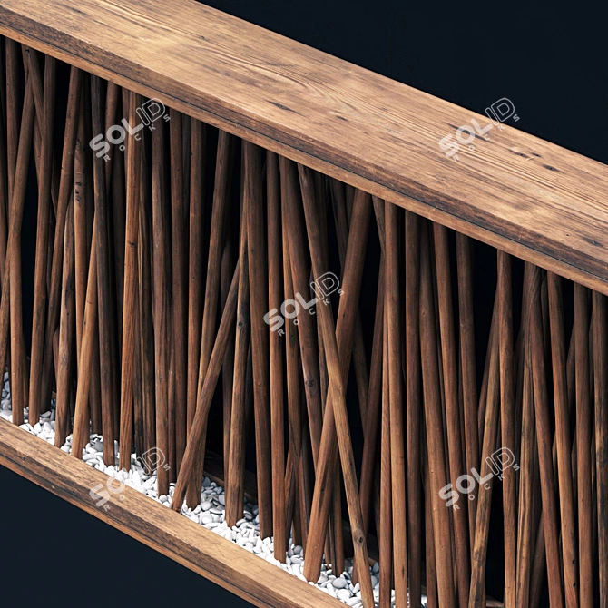 Branch Wall Screen with Pebbles 3D model image 4