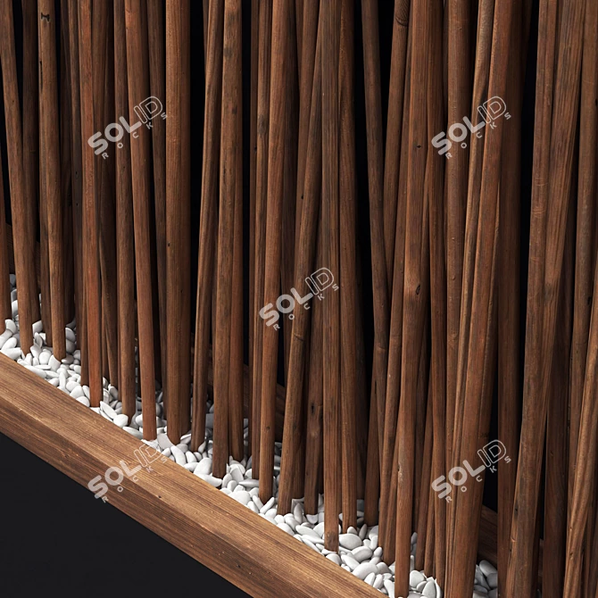 Branch Wall Screen with Pebbles 3D model image 5