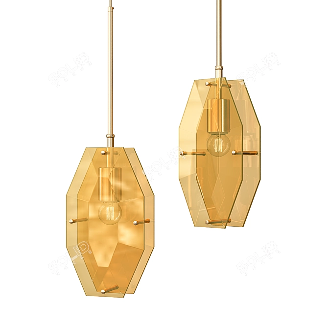 Elegant Topaz Pendant Light: Enhance Your Space with Anzazo's Exclusive Design 3D model image 1