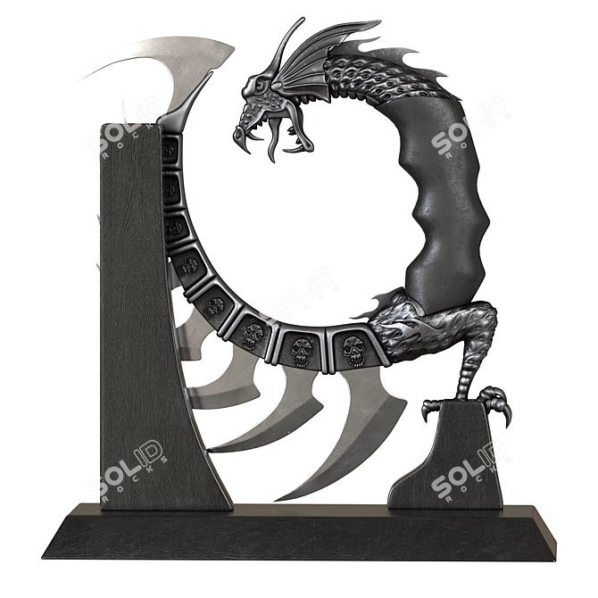 Fantasy Dragon Blade 3D model image 2