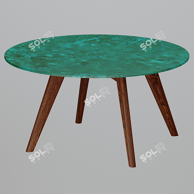 Mid-Century Charm: Riley Marble Coffee Table 3D model image 3