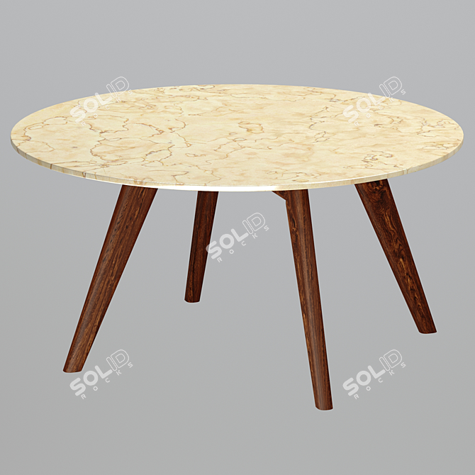 Mid-Century Charm: Riley Marble Coffee Table 3D model image 5