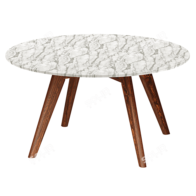 Mid-Century Charm: Riley Marble Coffee Table 3D model image 7