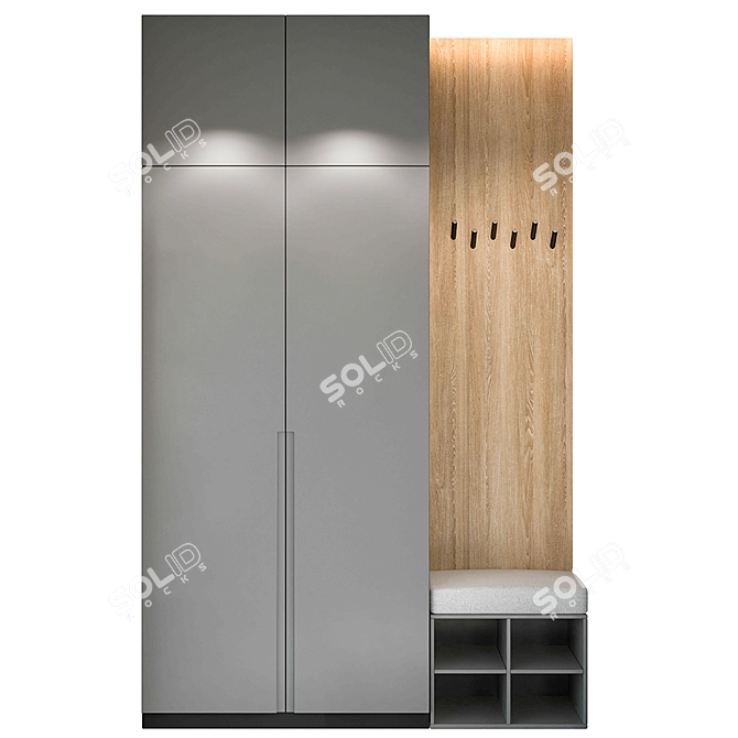  Modern Hallway 4: 1583mm, 409.65mm, 2500mm 3D model image 1