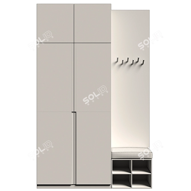  Modern Hallway 4: 1583mm, 409.65mm, 2500mm 3D model image 2