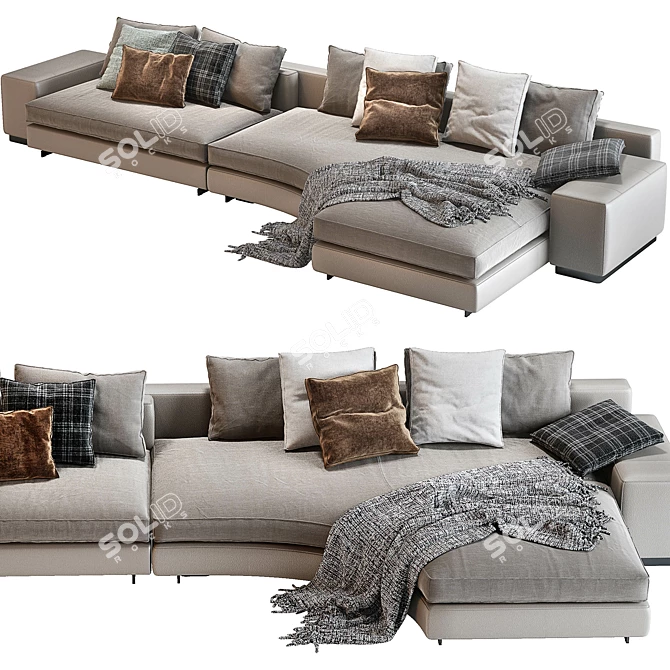 Luxury Minotti Daniels Sofa 3D model image 1