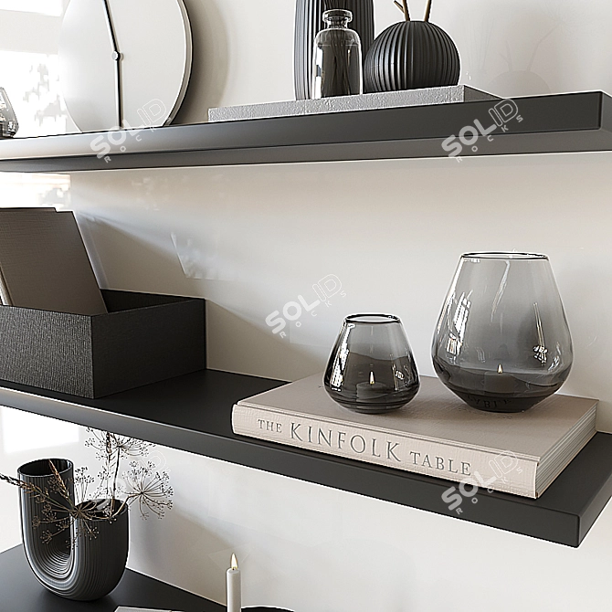 Title: Elegant Bookshelf Set with Decorative Accessories 3D model image 3