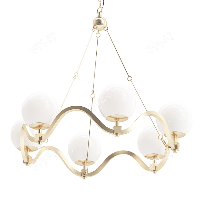 Rose Gold Ring Chandelier 3D model image 1