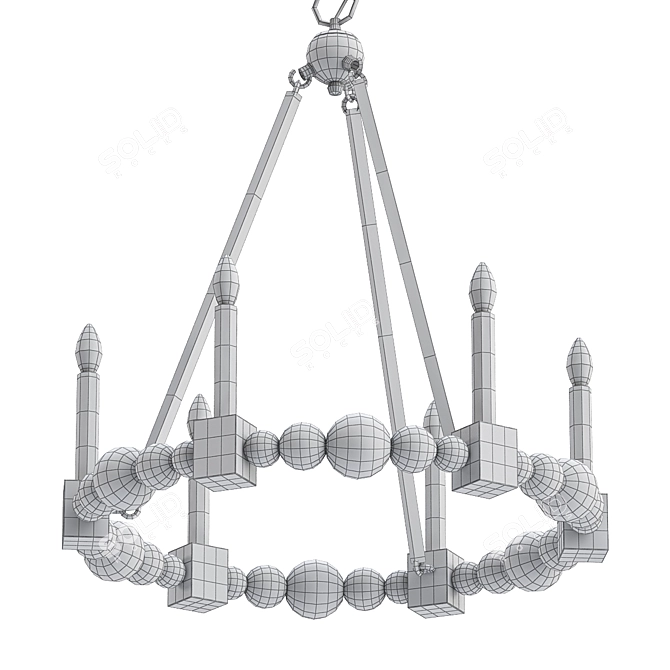 Elegant Randers 6-Light Chandelier 3D model image 2