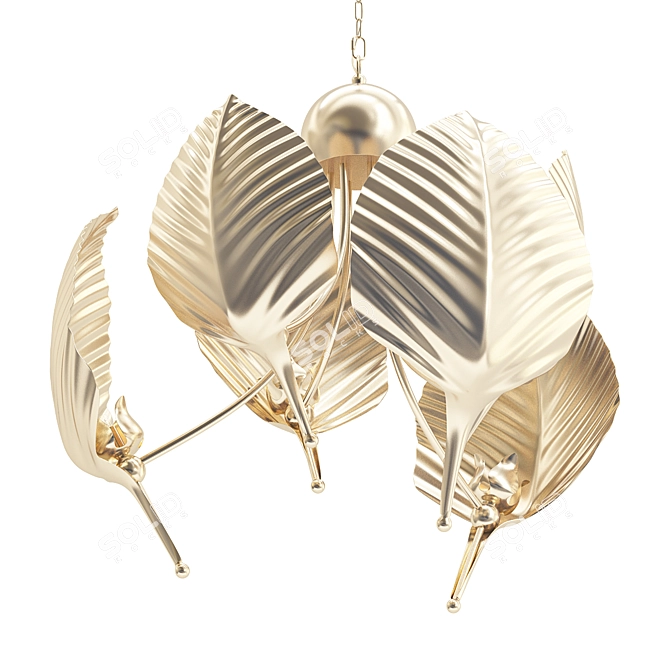 Italian Palm Leaf Chandelier 3D model image 1