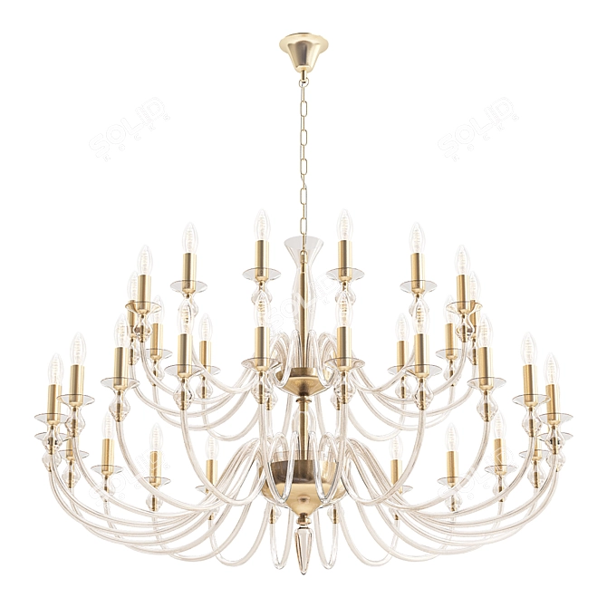 Elegant Murano Glass Chandelier 3D model image 1