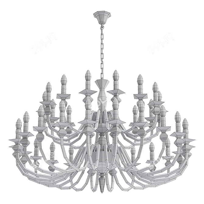 Elegant Murano Glass Chandelier 3D model image 2