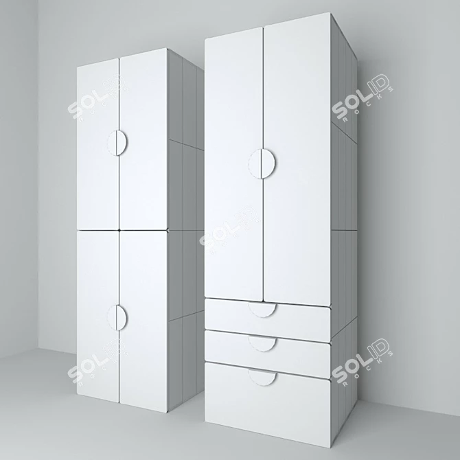 IKEA SMÅSTAD Children's Wardrobes - Stylish Storage Solution 3D model image 3