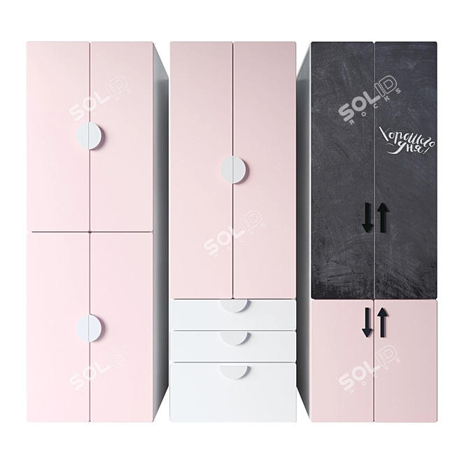 IKEA SMÅSTAD Children's Wardrobes - Stylish Storage Solution 3D model image 4