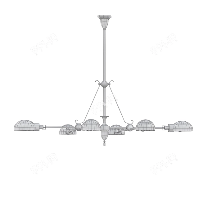 Elegant Blue Pointe Chandelier 3D model image 2