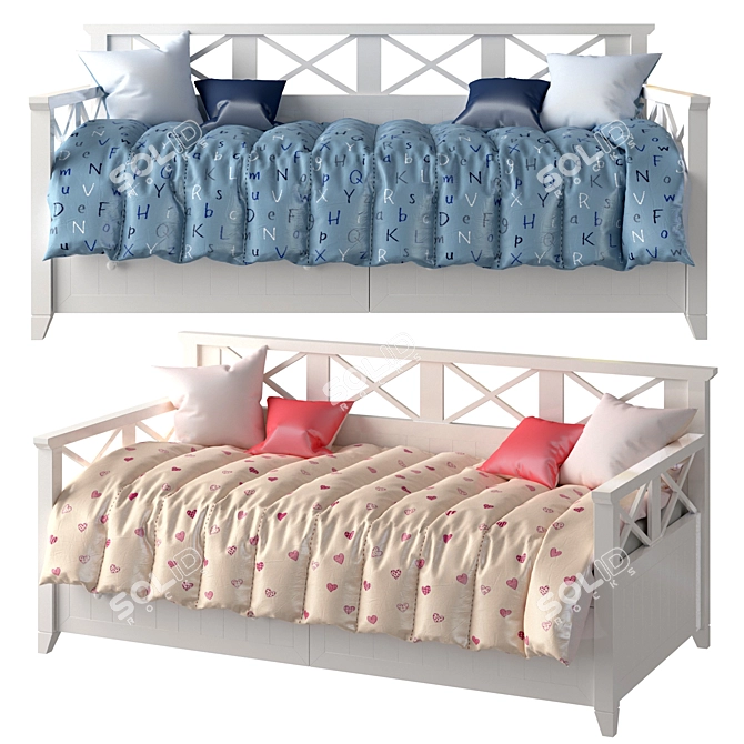 La Mer Children's Bed with Drawers 3D model image 1