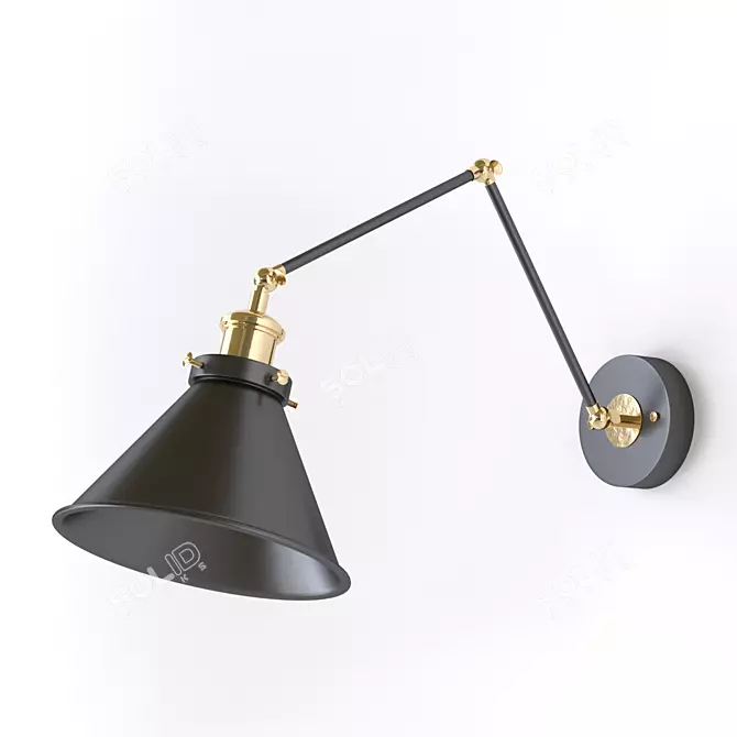 Adjustable Metal Wall Sconce 3D model image 1