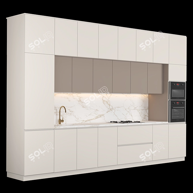 22MM Modern Kitchen with V-Ray & Corona 3D model image 2
