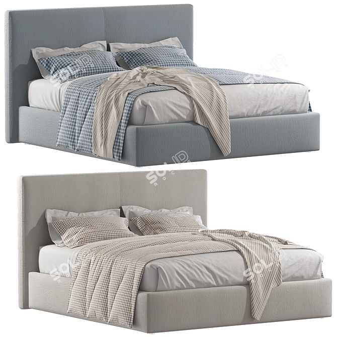 Skyfall Soft Bed - Luxury Comfort in Every Moment 3D model image 3