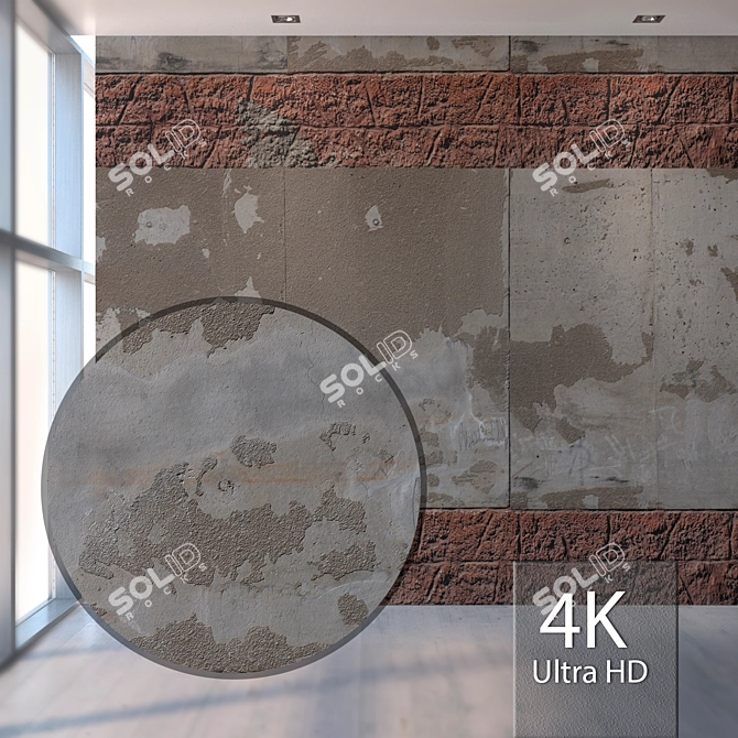 Authentic Facade Wall Texture 3D model image 1