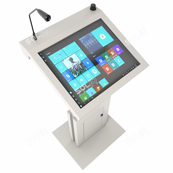 Interactive Podium with 27" Touch Screen 3D model image 3