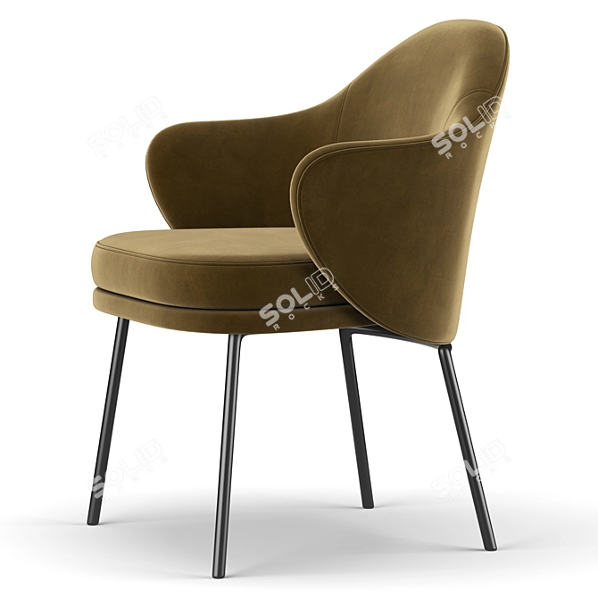 Angie Dining Chair: Striking Elegance in Minotti 3D model image 4