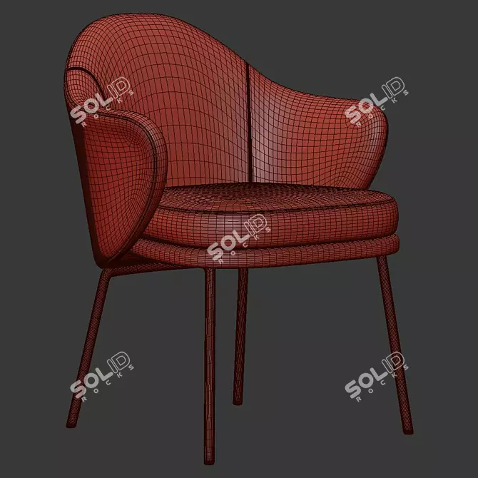 Angie Dining Chair: Striking Elegance in Minotti 3D model image 5