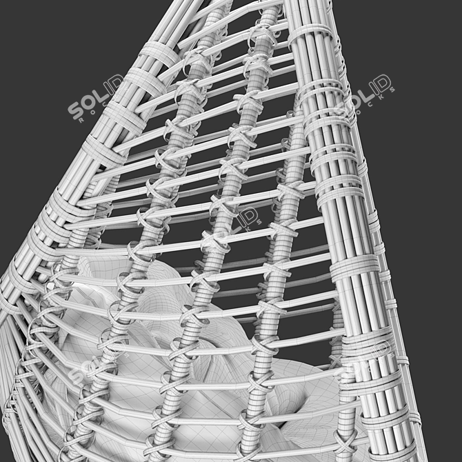 Eco-Rattan Hanging Chair 3D model image 7