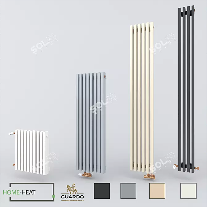 Guardo Retta 6P Vertical Radiator 60x30 3D model image 2