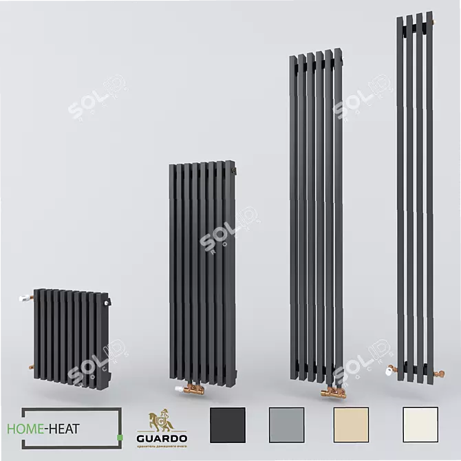 Guardo Retta 6P Vertical Radiator 60x30 3D model image 3