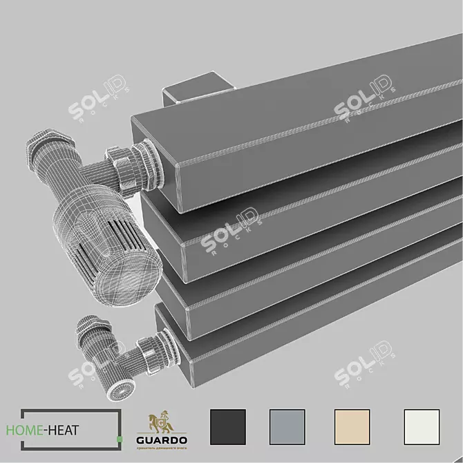 Guardo Retta 6P Vertical Radiator 60x30 3D model image 4