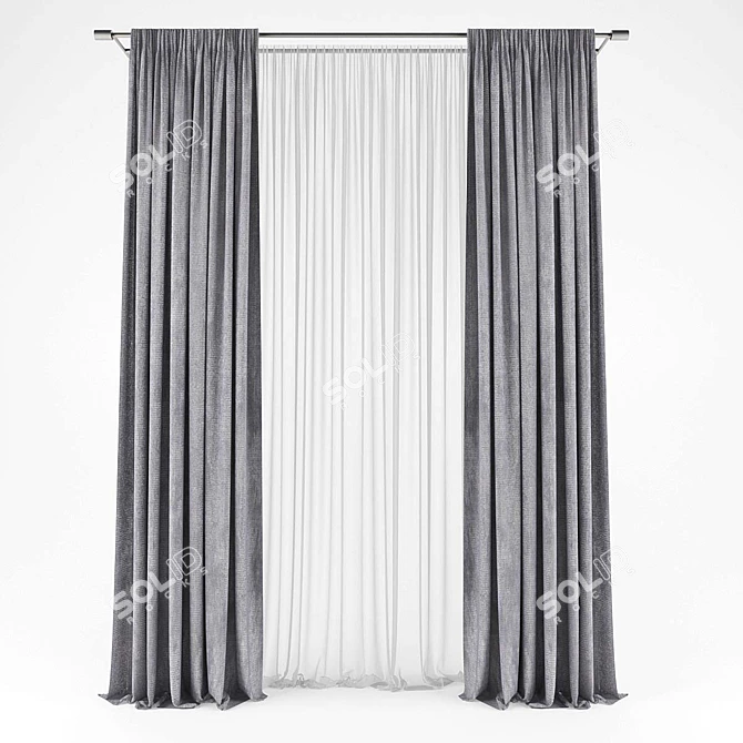 Elegant Polys Curtains 3D model image 1