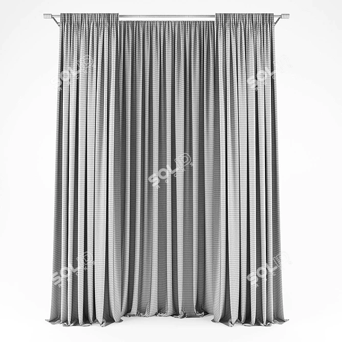 Elegant Polys Curtains 3D model image 2