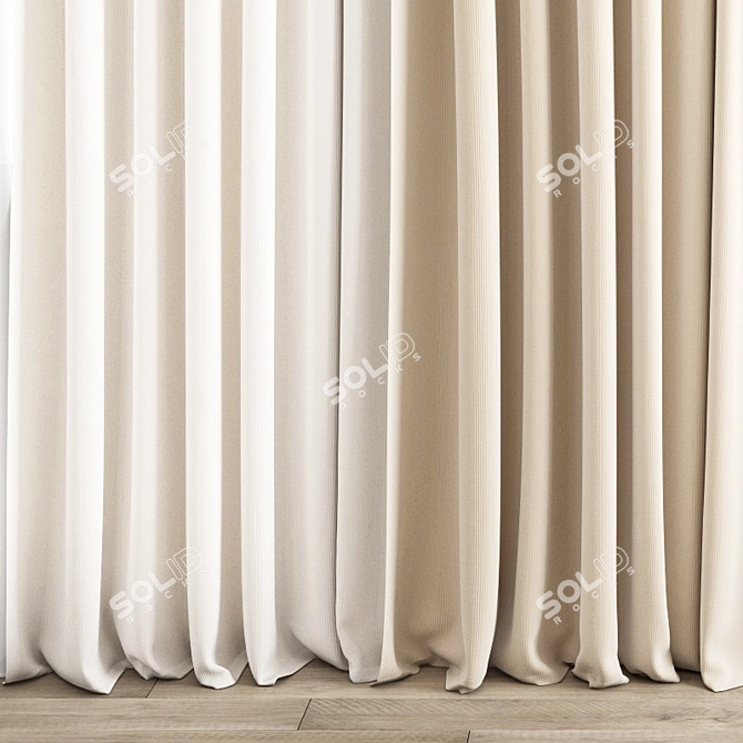 Poly Curtain Set 3D model image 2