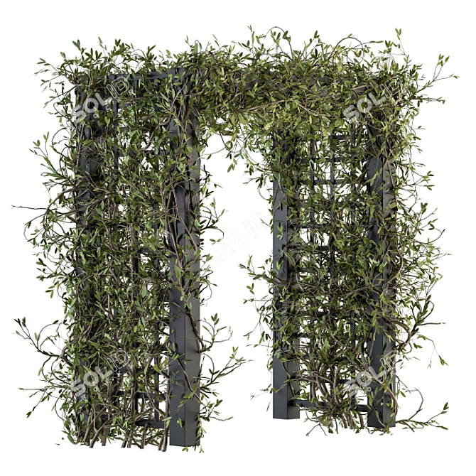 Outdoor Haven: Plants Pergola 3D model image 1