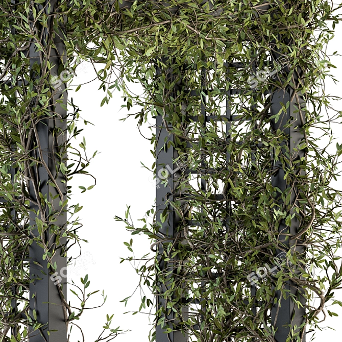 Outdoor Haven: Plants Pergola 3D model image 3