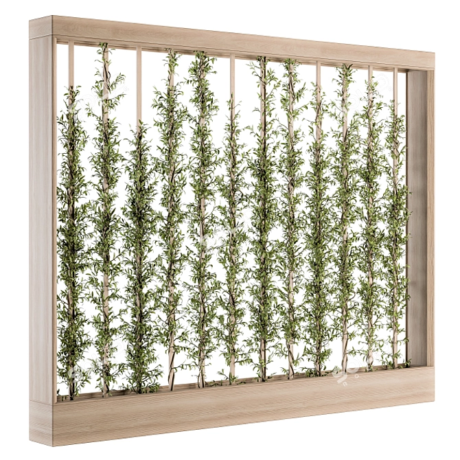 EcoWood Vertical Plant Wall 3D model image 1