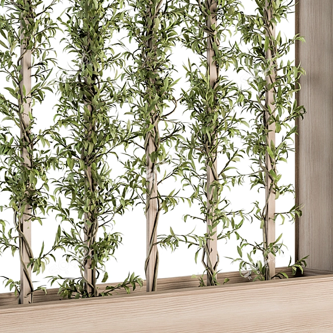 EcoWood Vertical Plant Wall 3D model image 2