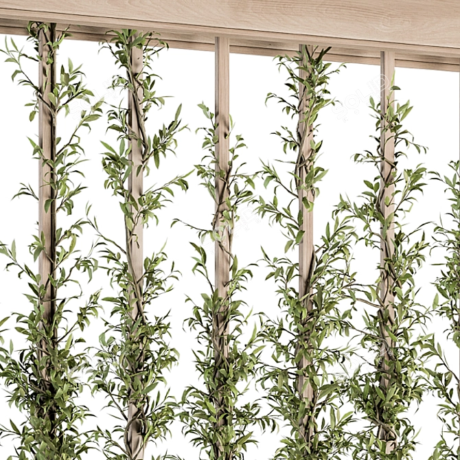 EcoWood Vertical Plant Wall 3D model image 3